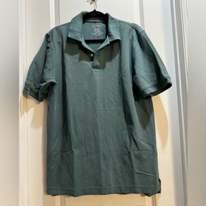 Ll Bean Green Traditional Fit Polo Shirt MedTall Short Sleeve Length 30”
